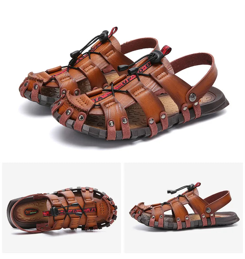 Men's Leather Sandals For Summer Casual Comfort Footwear