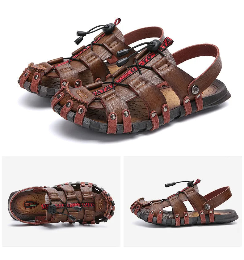 Men's Leather Sandals For Summer Casual Comfort Footwear