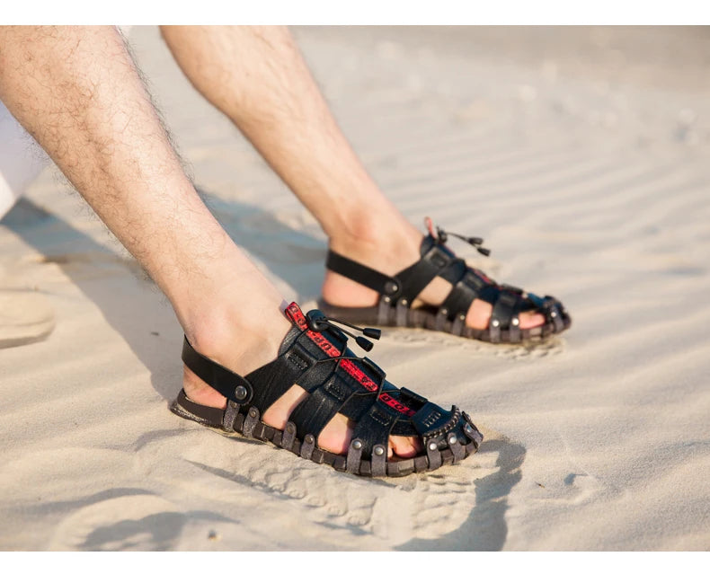 Men's Leather Sandals For Summer Casual Comfort Footwear