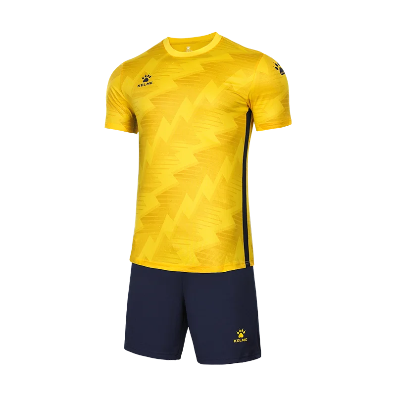 KELME Custom Football Uniform Men's Soccer Jerseys Kid Tracksuit Sportswear Short Sleeves Jersey Shorts Soccer Suit 9151ZB1002