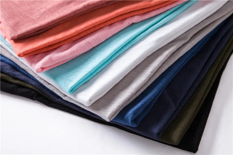 AIOPESON100% Cotton Men T-shirt V-neck Fashion Design Slim Fit Soild T-shirts Male Tops Tees Short Sleeve T Shirt O-neck For Men