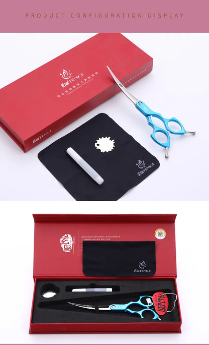 Dog Grooming Curved Scissors, 6.0-6.5 Inch, Stainless Steel