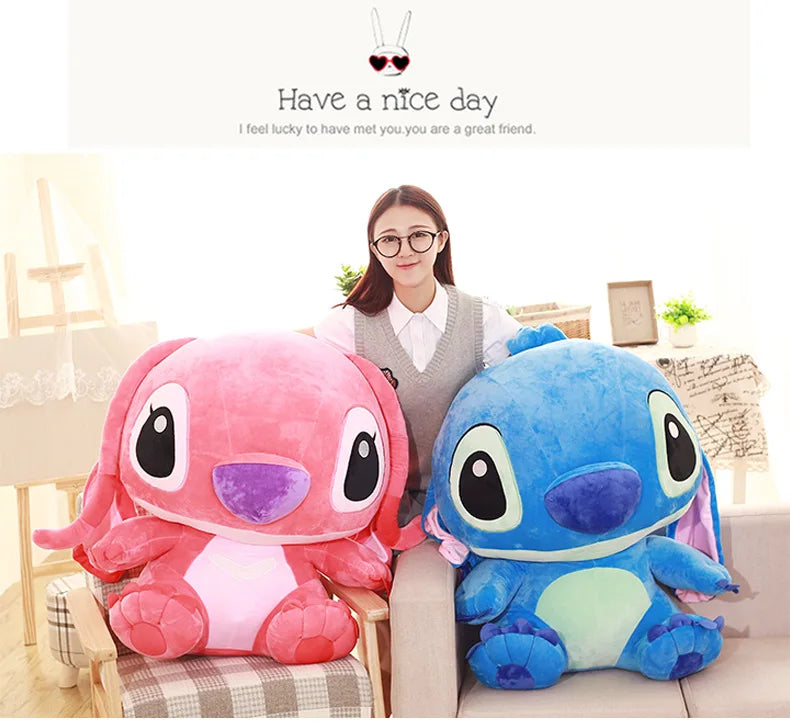 35-65cm Aoger Lilo & Stitch Stuffed Plush Doll Edition Stitch Rose Doll Creative Kawaii Pillow Toy Birthday Gift For Girl Kids