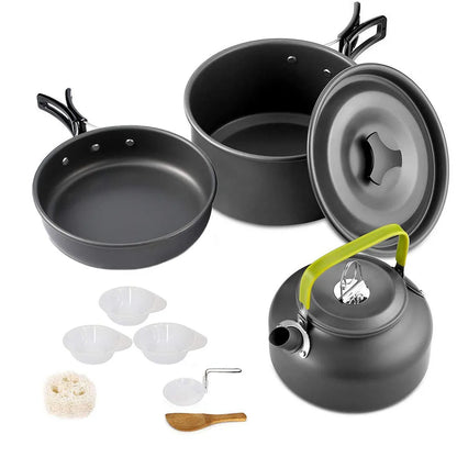 Camping Cookware Set Aluminum Nonstick Pots And Pans Portable
