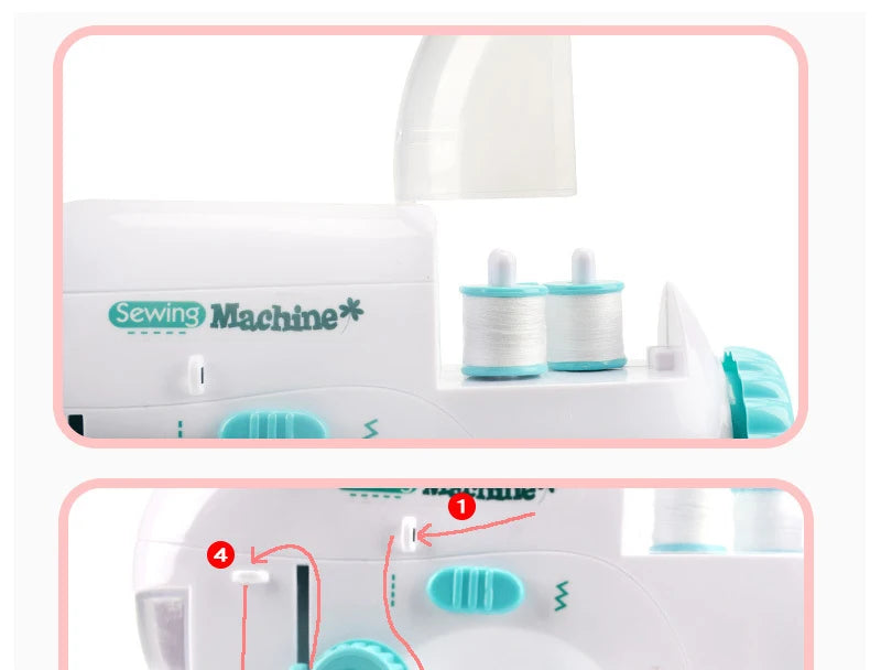 Kids Simulation Sewing Machine Toy Mini Furniture Educational Learning Design Clothing Bauble Creative Children's Toys for Girls