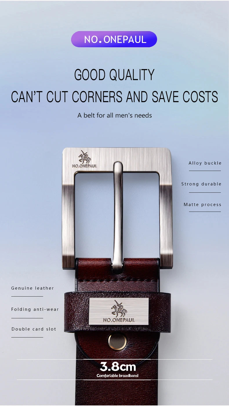 Leather Men's High-quality Buckle Jeans Leather Casual  Belt Business Denim Belt Men's Fashion Designer 2025 New