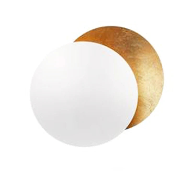 Creative Moon Eclipse Wall Light – Gold/Copper LED Sconce for Bedroom & Living Room