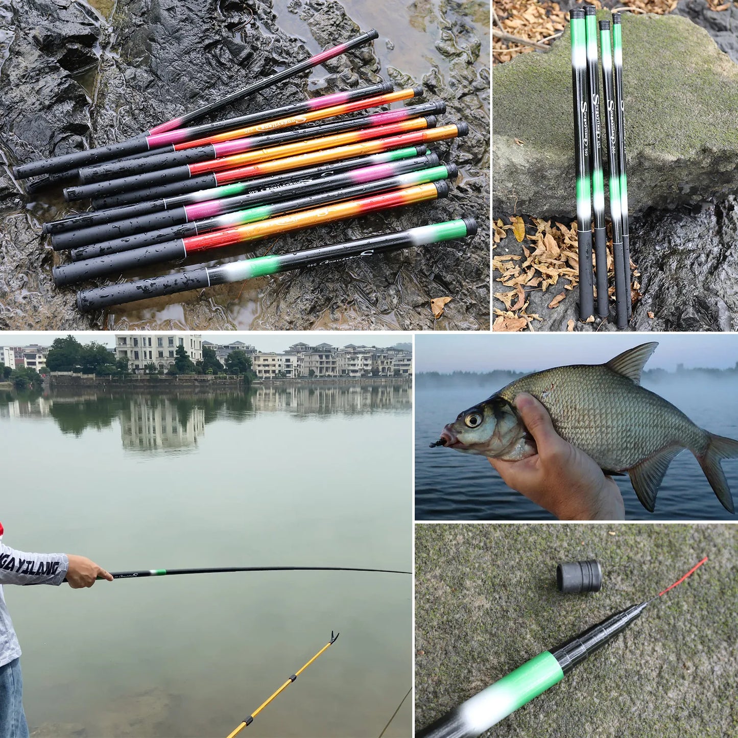 Sougayilang Carp Fishing Rod 2.7/3.6/4.5/5.4M Portable Ultra Light Telescopic Fishing Pole Max Drag 5Kg Fishing Tools