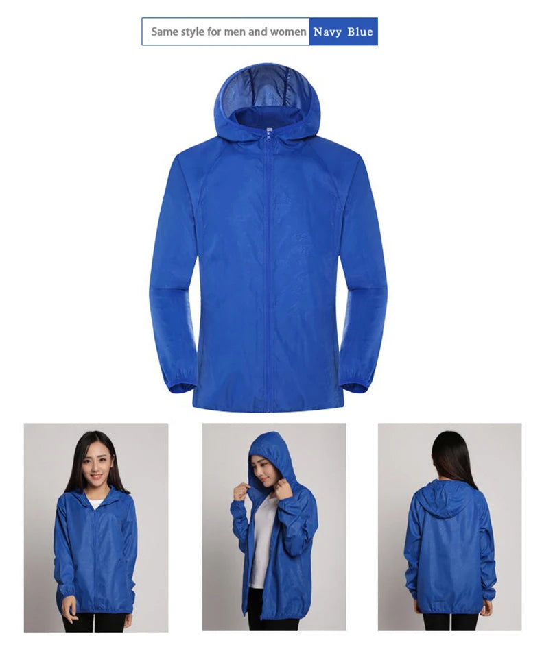 LNGXO Hiking Waterproof Jacket Women Men Camping Running Sun-Protective Windbreaker Quick Dry Outdoor Sport Rain Coat Unisex