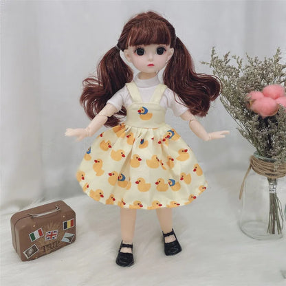 30cm Ball-Jointed Doll 12 Movable Joints 1-6 Scale With Dress Shoes Brown Eyes