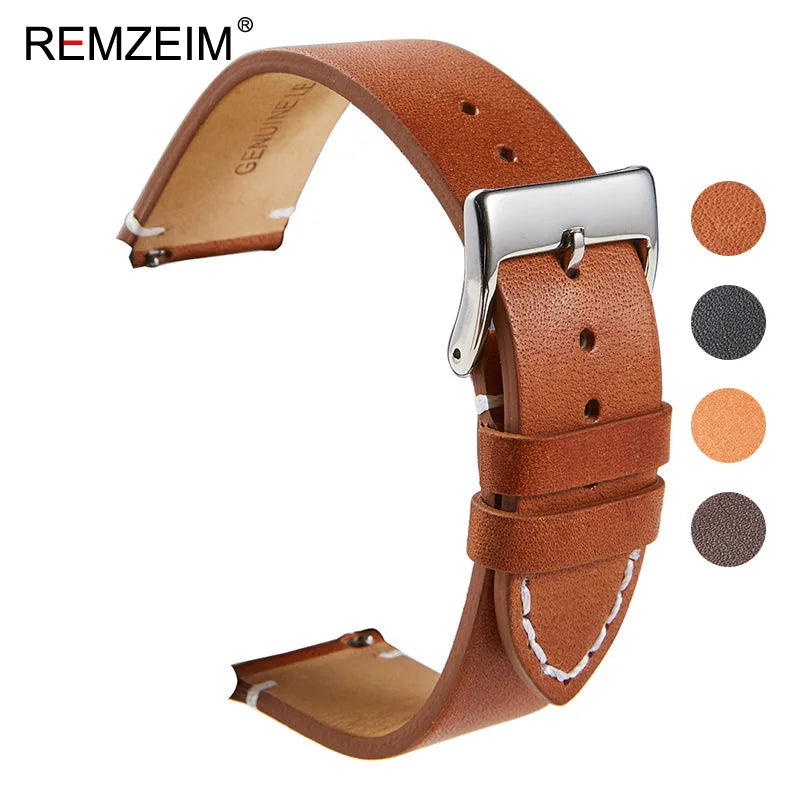 Calfskin Genuine Leather Watchbands Quick Release Watch Band 18mm 20mm 22mm 24mm Smartwatch Strap Watches Accessories