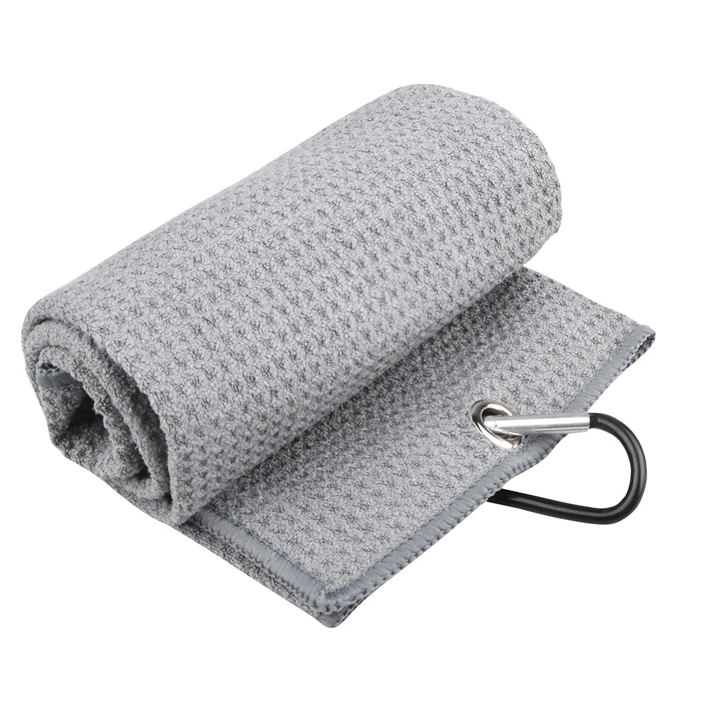 40x60cm Golf Towel With Hook 5 Colors Microfiber Fabric For Golf lovers Duty Clip Carabiner Accessories Free shipping Dorp ship