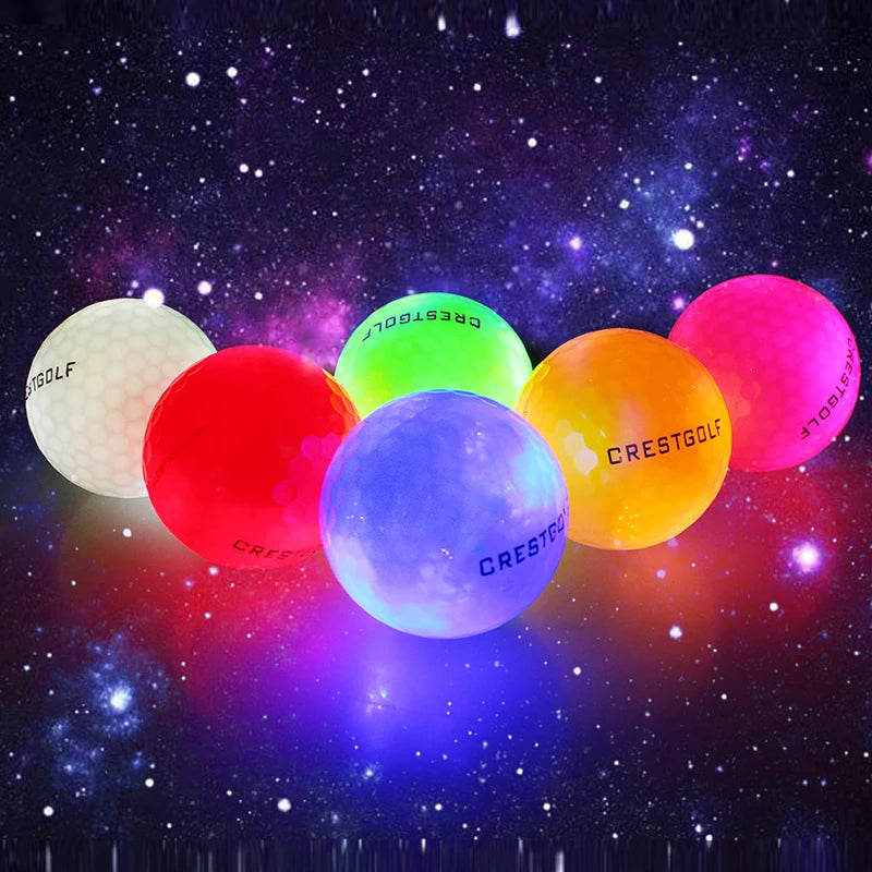 Crestgolf LED Golf Balls for Night Glow in The Dark Golf Ball with 4 Light Super Bright Six Colors Best Golf Gift for Golfers