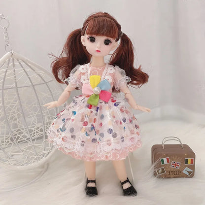 30cm Ball-Jointed Doll 12 Movable Joints 1-6 Scale With Dress Shoes Brown Eyes
