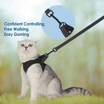 Small Cat Harness And Leash Set, Adjustable Anti-Escape, Color Options, 1.2m