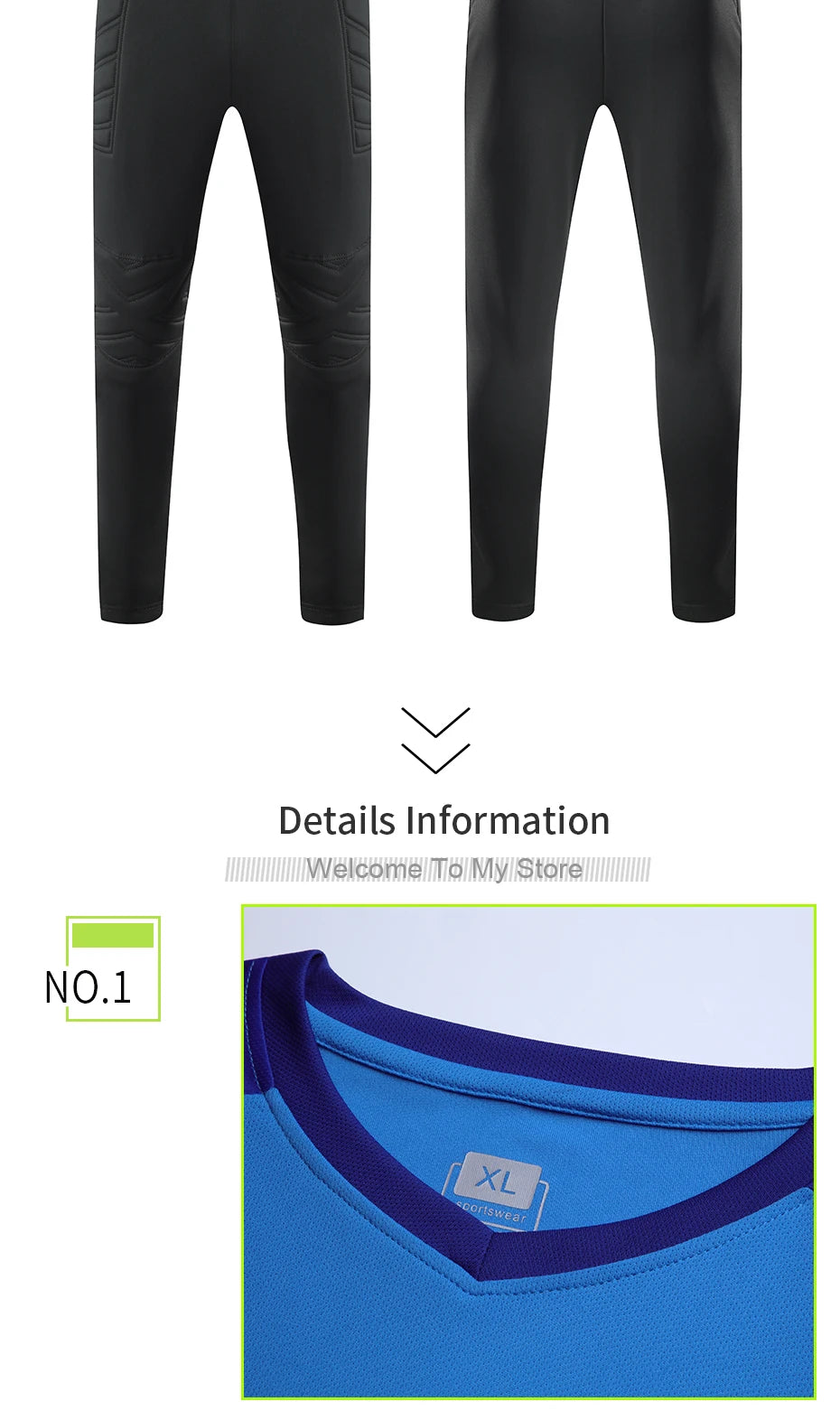 2021 New Uniform Men's Football Training Goalkeeper Uniform Kids Soccer Jersey Set Long Sleeve Protective Sponge Shirt Pants