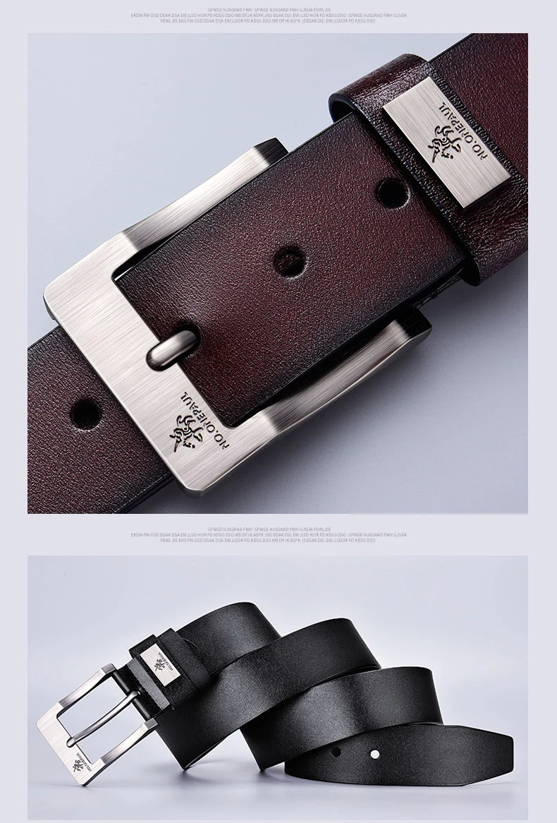 Leather Men's High-quality Buckle Jeans Leather Casual  Belt Business Denim Belt Men's Fashion Designer 2025 New