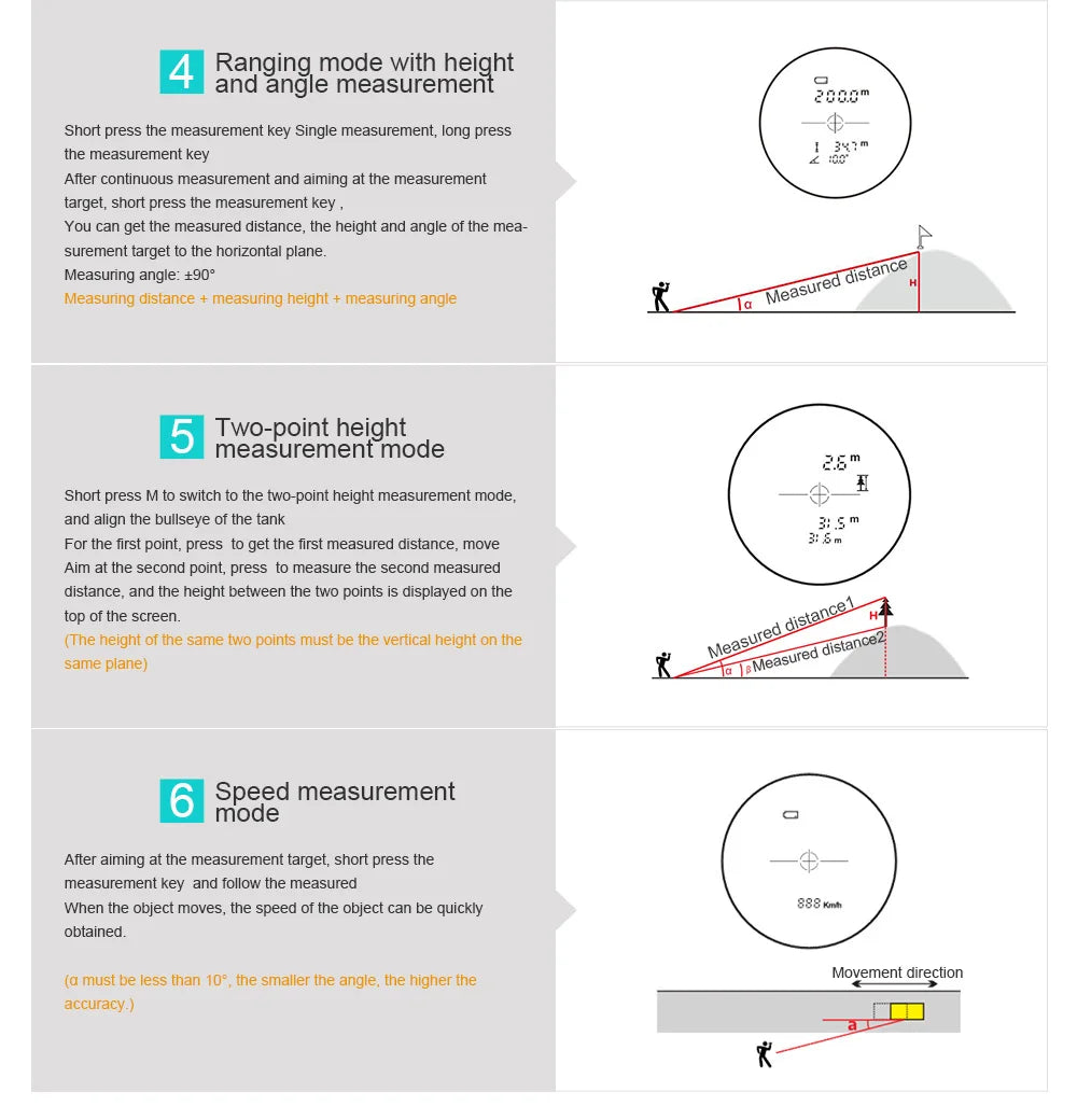 Mileseey PF210 PF2E PF240 Golf Laser Rangefinder Telescope Measure 600M/Yard Distance Meter 6X Monocular For Golf Sport Hunting