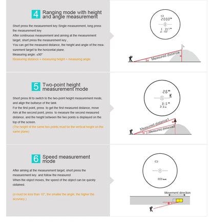 Golf Laser Rangefinder Telescope 600m 6x Monocular