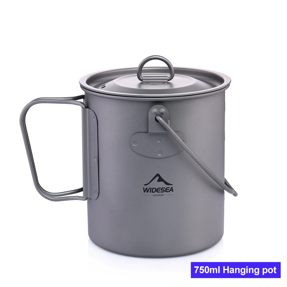 Titanium Camping Mug 0.6L Outdoor Cup For Hiking Cookware
