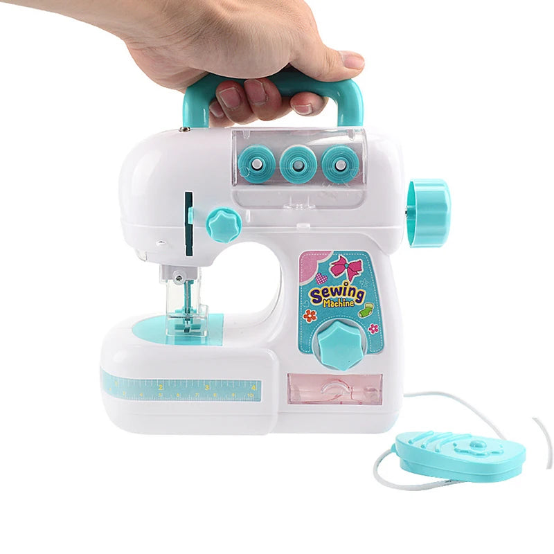 Kids Simulation Sewing Machine Toy Mini Furniture Educational Learning Design Clothing Bauble Creative Children's Toys for Girls