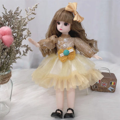 30cm Ball-Jointed Doll 12 Movable Joints 1-6 Scale With Dress Shoes Brown Eyes