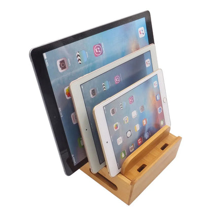 Bamboo Universal Charging Dock And Desk Holder For Smartphones And Tablets