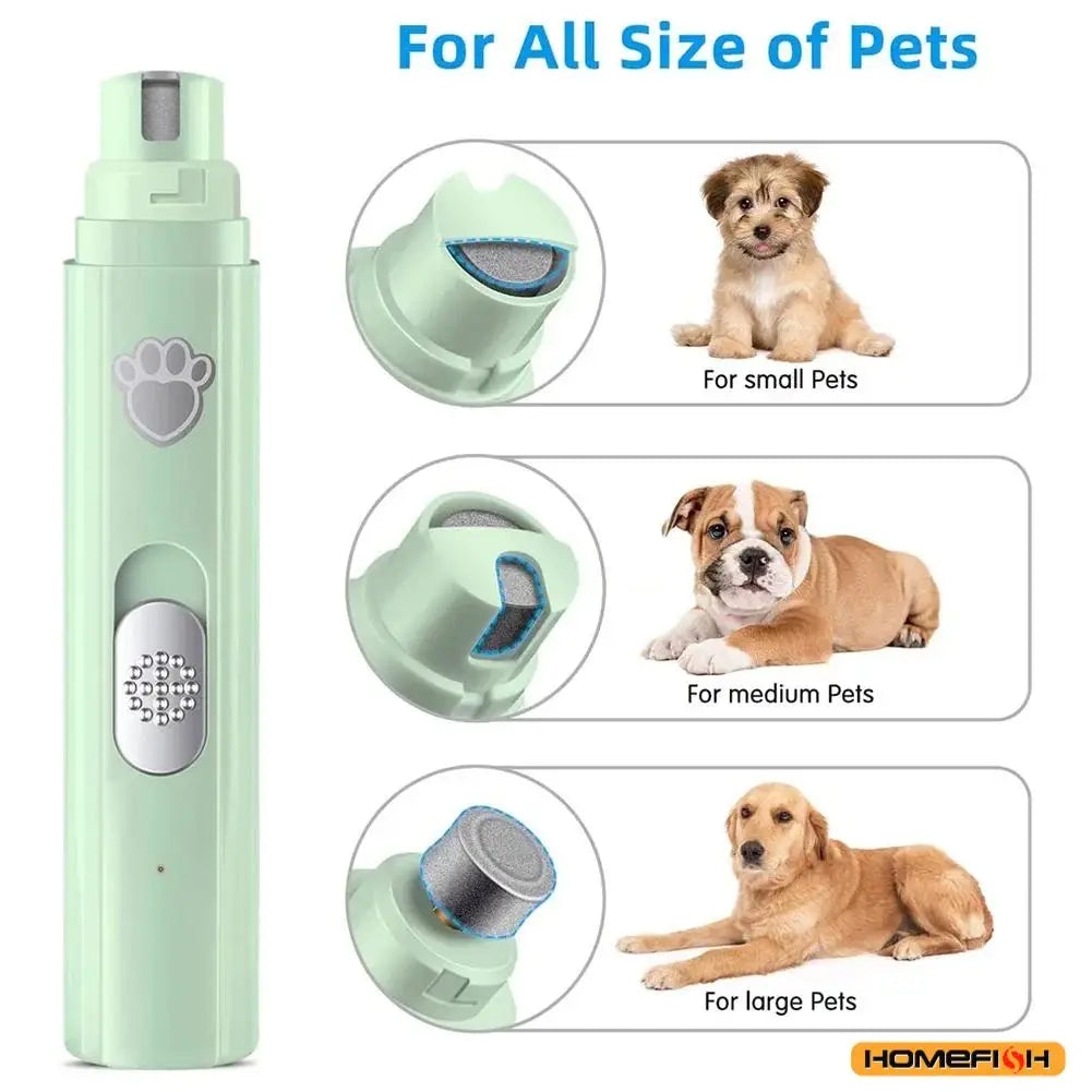 Electric Dog Nail Grinder – USB Rechargeable Pet Nail Clipper with Polisher Wheel