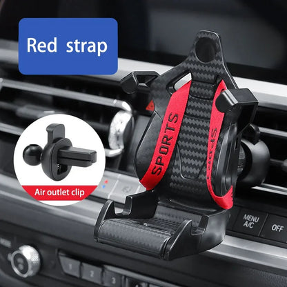 Racing Seat Design Car Phone Holder With Suction Cup Black