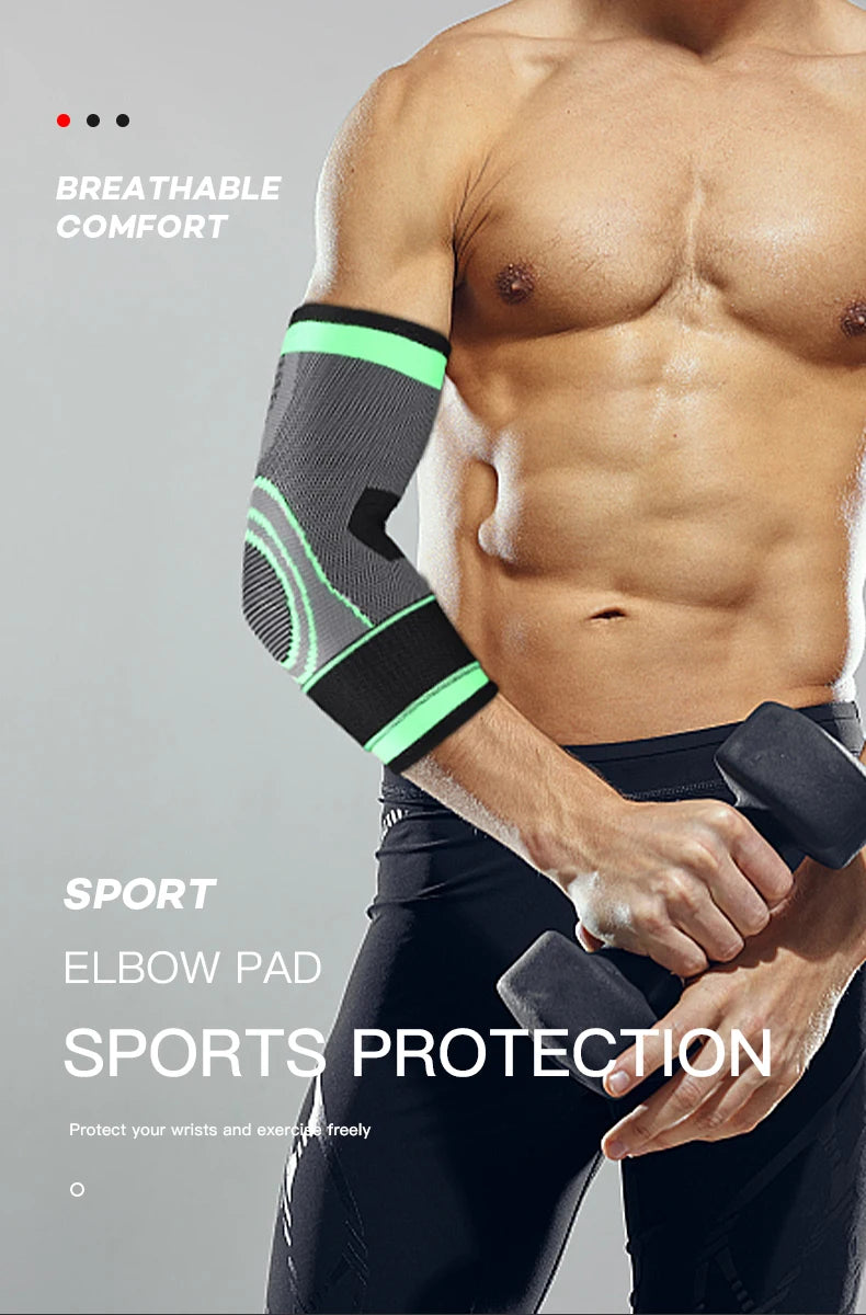 1 PC Elbow Support Elastic Gym Fitness Nylon Protective Pad Absorb Sweat Sports Safety Basketball Game Arm Sleeve Elbow Brace