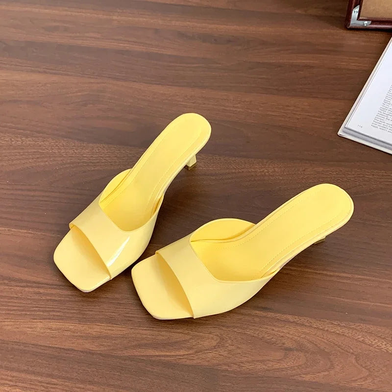 Women High Heel Sandals Summer New Fashion Square Toe Open Toe Women Elegant Casual Comfortable Black High Heel Sandals