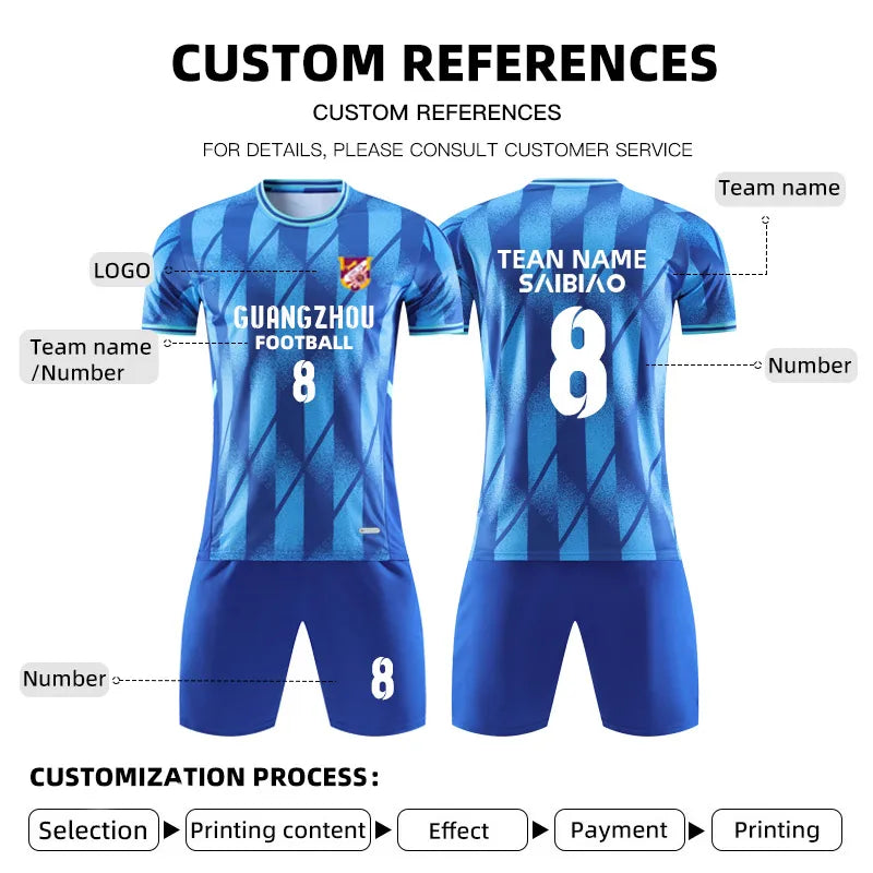 Adult Kids Personalize Football Jerseys Soccer Uniform MAN Women Team Training Quick-Drying Sportswear  Futsal Tracksuit Outfit