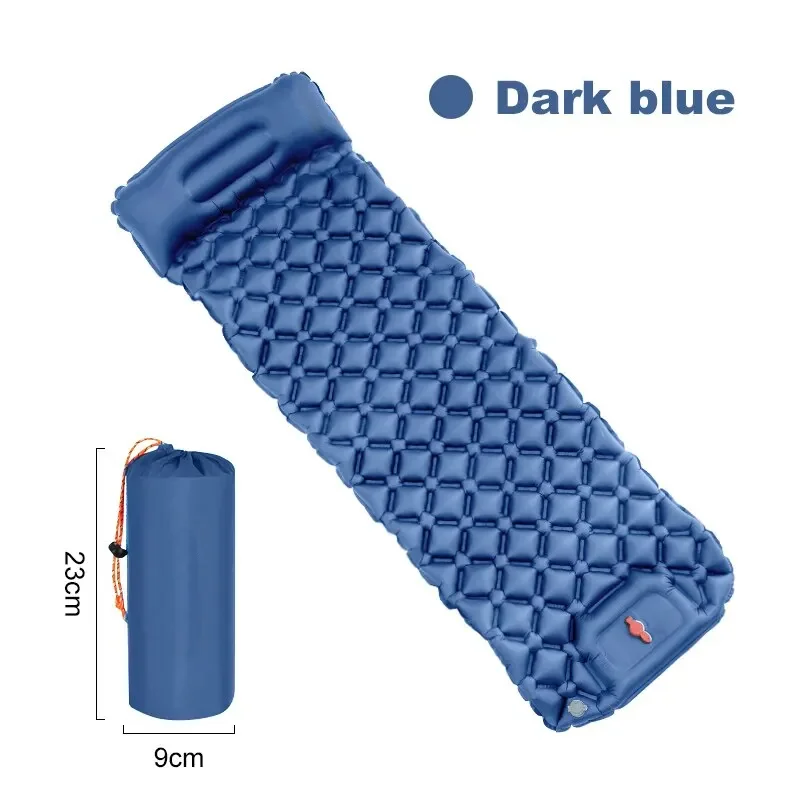 Outdoor Camping Inflatable Mattress Ultralight Air Mat with Built-in Pump Hiking Sleeping Pad Pillow