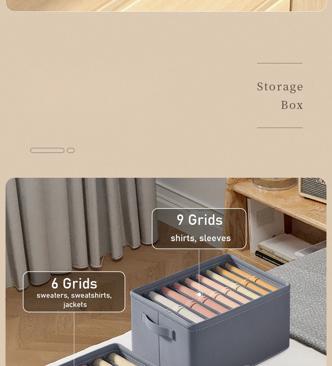 Thickened Pants Storage Box Foldable 9/7/6 Grids Organizer for Jeans Sweatshirt Shirt Wardrobe Organizers of Cabinets and Drawer