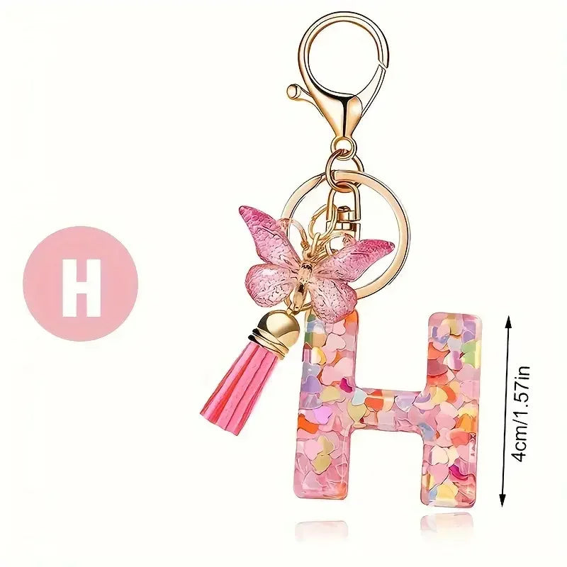 Trendy A-Z Letter Keychain – Car Key Ring & Party Gift Jewelry for Women
