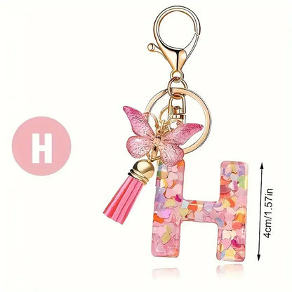 Alphabet Letter Keychain Universal Unisex Car Key Ring Gift