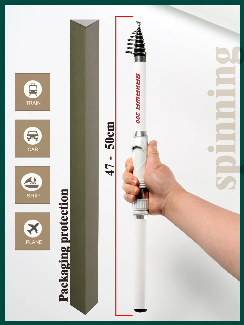 BAKAWA Upgrade 3.0m 2.7m 2.4 2.1m 1.8-1.5M Ultra-light Portable Telescopic Feeder Carbon Fiber Fishing Rod Spinning White New