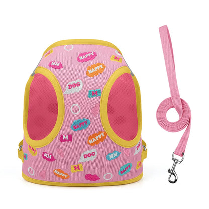 Reflective Pet Harness And Leash Set For Dogs And Cats No Pull Vest Mesh