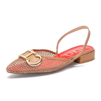 Women's Ankle-Wrap Sandals PU Upper Black Flat Sole