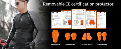 Motorcycle Full-Body Armor Jacket, Men, Black/Gray, Sizes S-XL