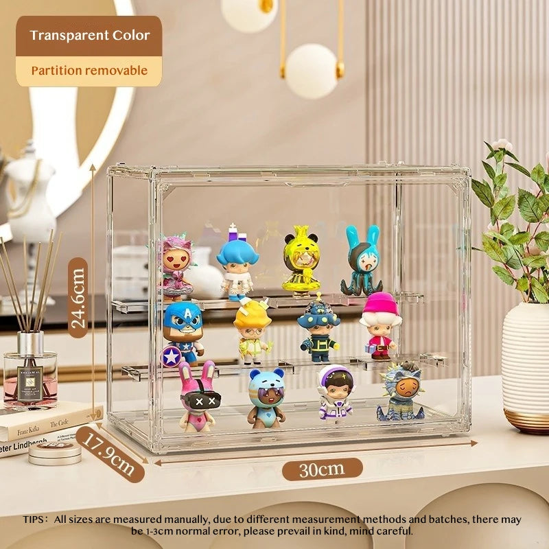 1Pc Acrylic Organizer for Collectible Figure and Blind Box Toy Large-Capacity High Definition Transparent Miniature Display Case