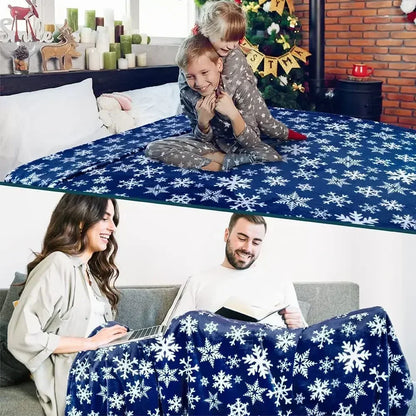 Holiday Snowflake & Gingerbread Blanket – Soft Cozy Christmas Throw