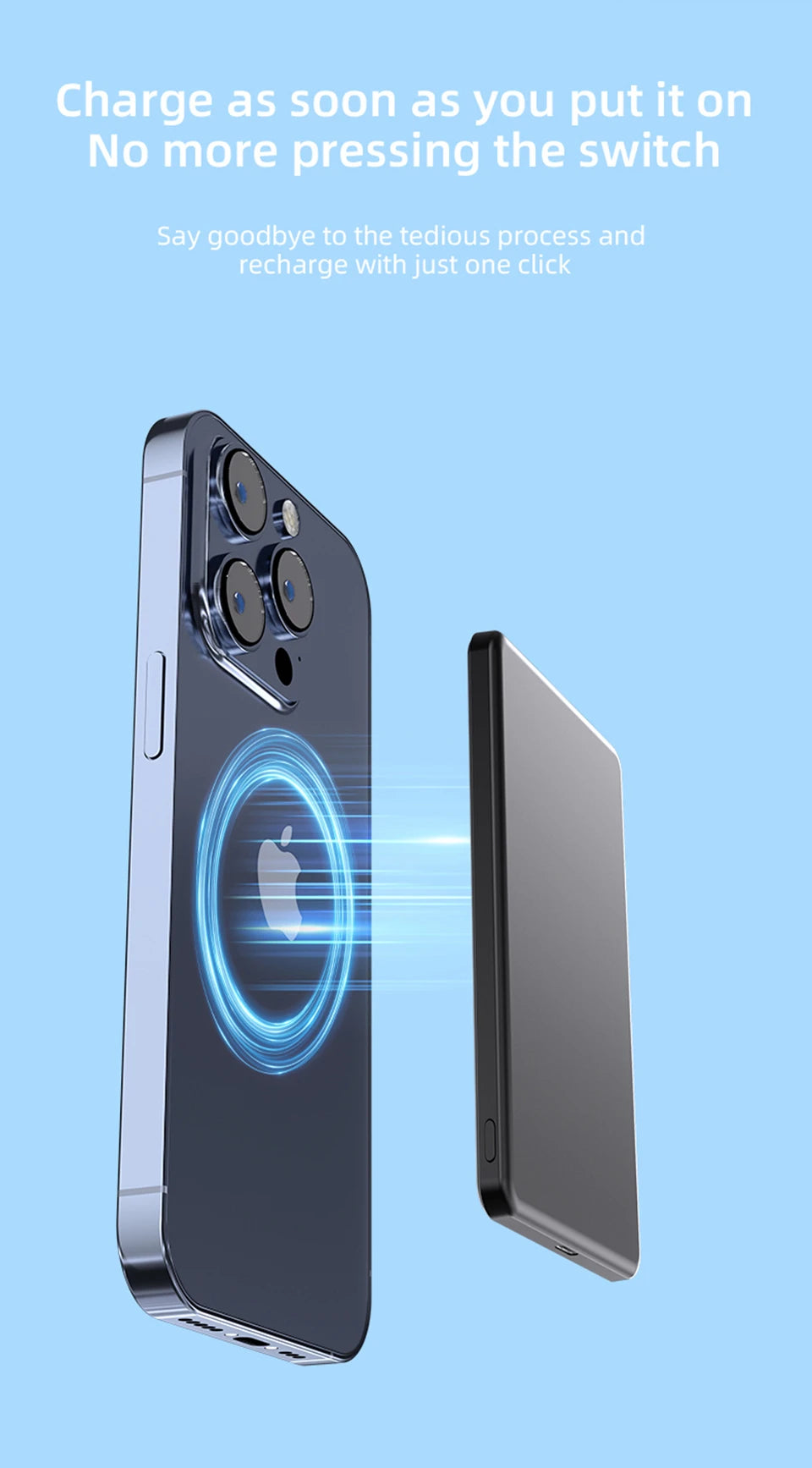 Magnetic Wireless Power Bank for Magsafe For iPhone 16 15 14 13 12 Pro Max 15W 5000mAh Portable Fast Charging External Battery