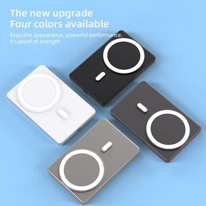 Magnetic Wireless Power Bank 5000mAh 15W Black or Silver