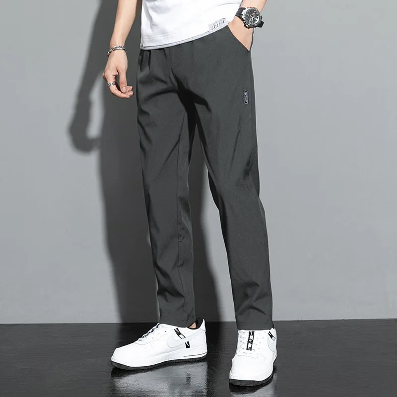 2025 Korean Men's Golf Slim Fit Pants Ice Silk Breathable Leisure Sports Pants Fashion Pants