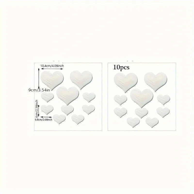 3D Love Hearts Mirror Wall Sticker Decal Removable Wall Art 1 Set