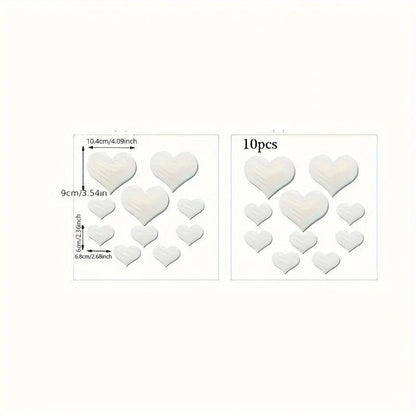 3D Love Hearts Mirror Wall Sticker Decal Removable Wall Art 1 Set