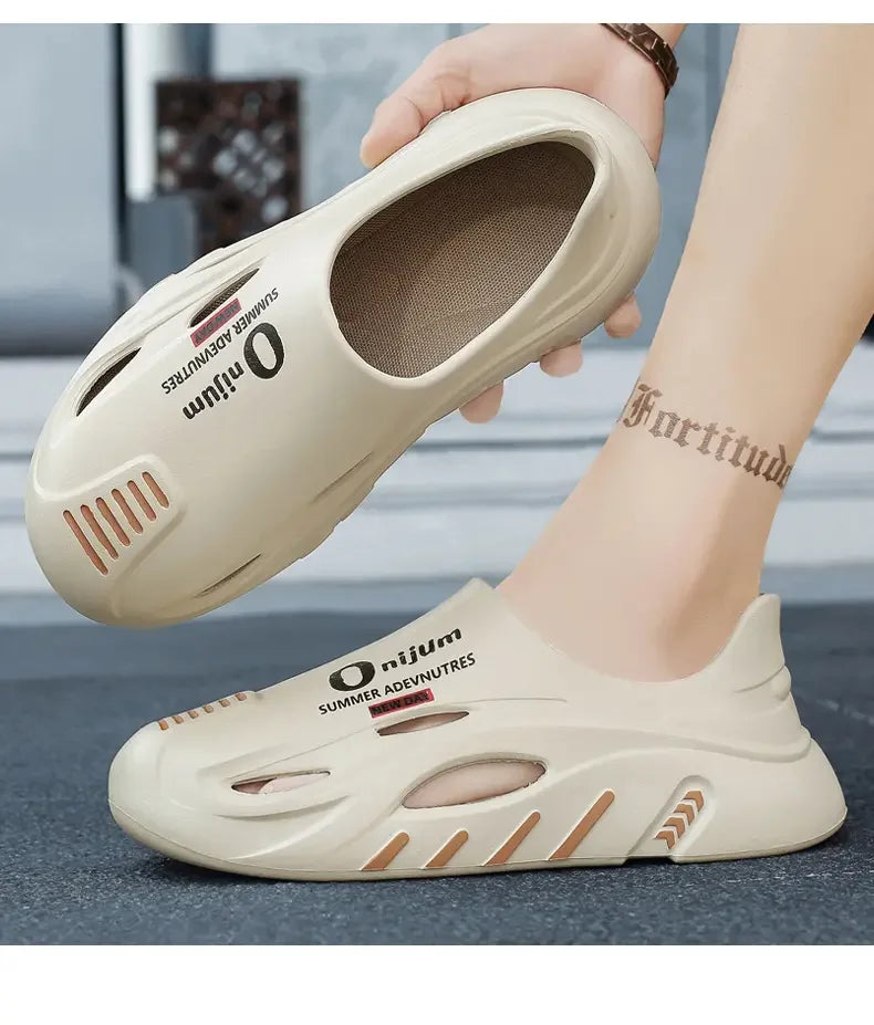 Mens Summer Beach Flip Flops EVA Sole Outdoor Casual