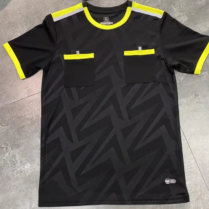 Football Kits 2025 Men Referee Uniforms Soccer Football Jerseys Shirts Pockets Judge Short Sleeve Team Shirt Sportswear Clothes