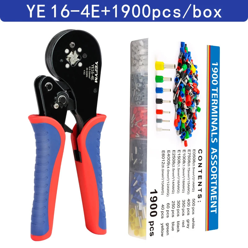 Crimping Pliers Ferrule Sleeves Tubular Terminal Tools HSC8 6-4A/6-6A/16-6E Wire Crimper Household Electrical Sets